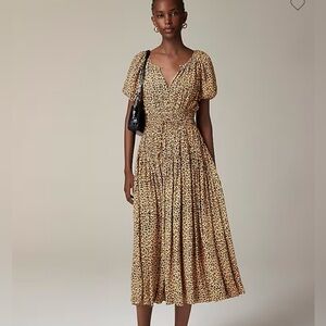 J. Crew Elena puff sleeve dress in leopard Medium NWOT